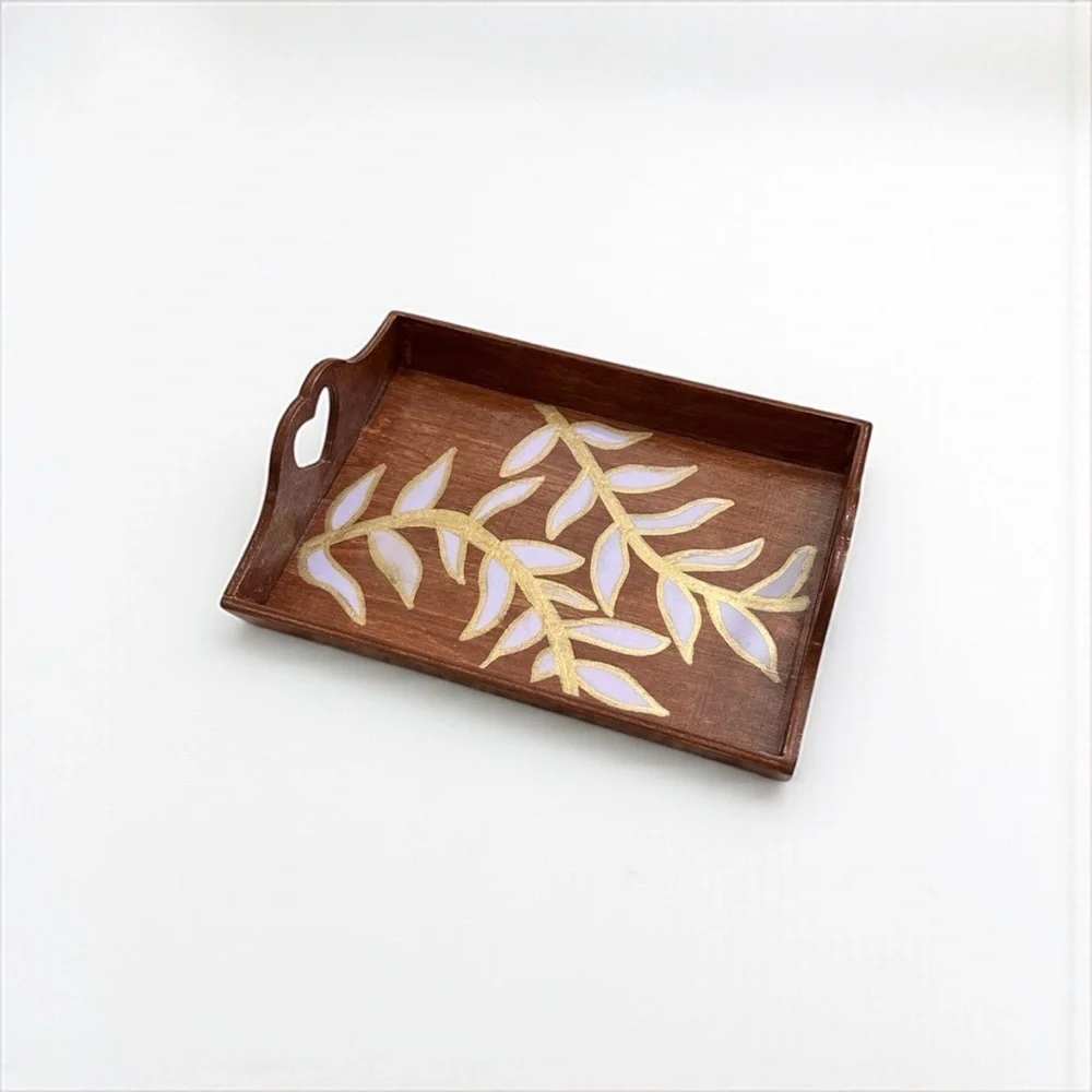 Handmade Floral Wooden Trinket Dish